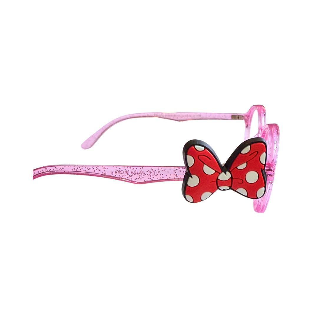Red Polka Dot Bow Glasses Charm for Kids: Fun Eyeglass Accessory