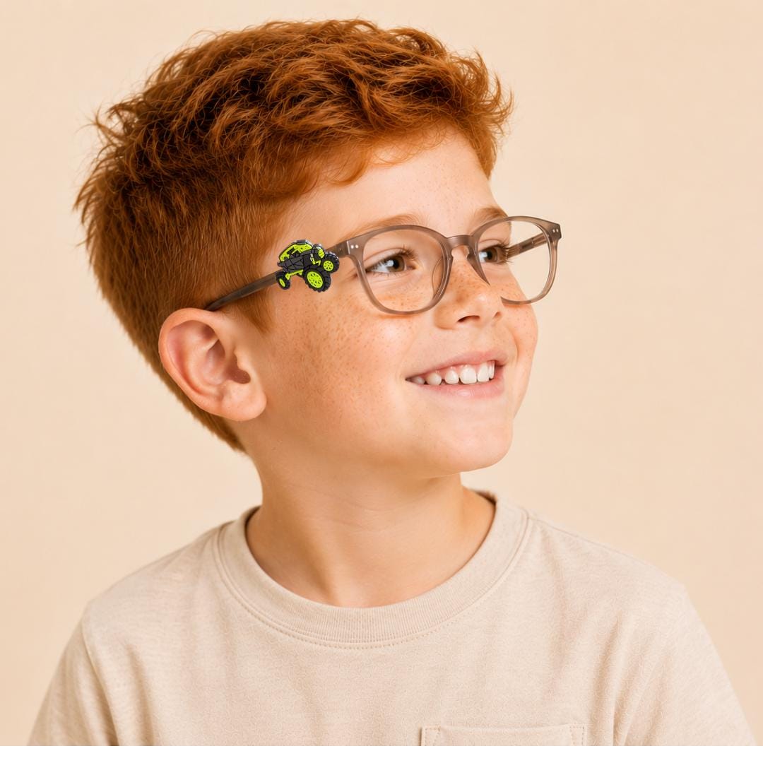 Big Green Monster Truck Glasses Charm for Kids: Fun Eyewear Accessory