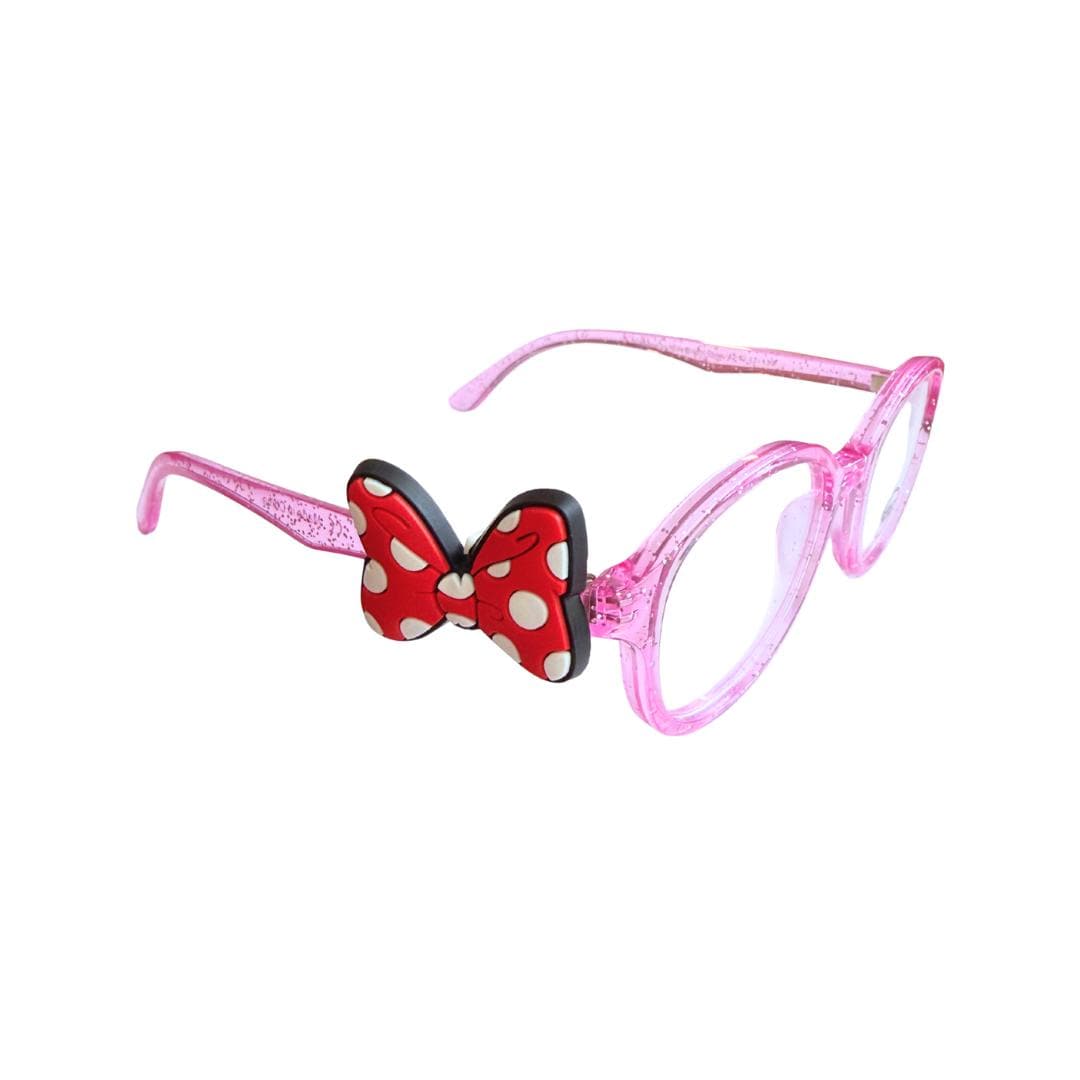 Red Polka Dot Bow Glasses Charm for Kids: Fun Eyeglass Accessory