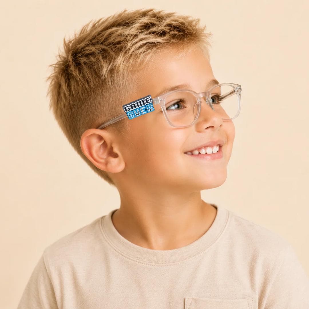 Game Over Video Game Glasses Charm | Fun Eyeglass Accessory for Kids
