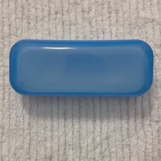 Blue Hard Plastic Glasses Case: Protective Eyewear, Snap Closure