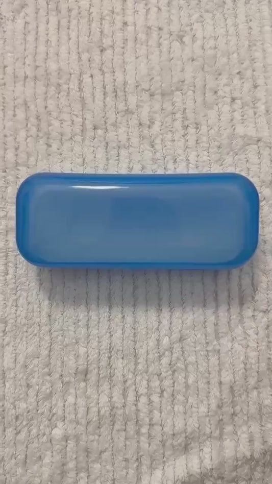 Blue Hard Plastic Glasses Case: Protective Eyewear, Snap Closure