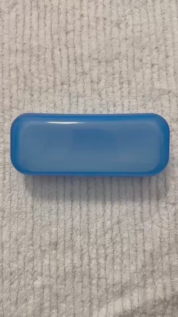 Blue Hard Plastic Glasses Case: Protective Eyewear, Snap Closure